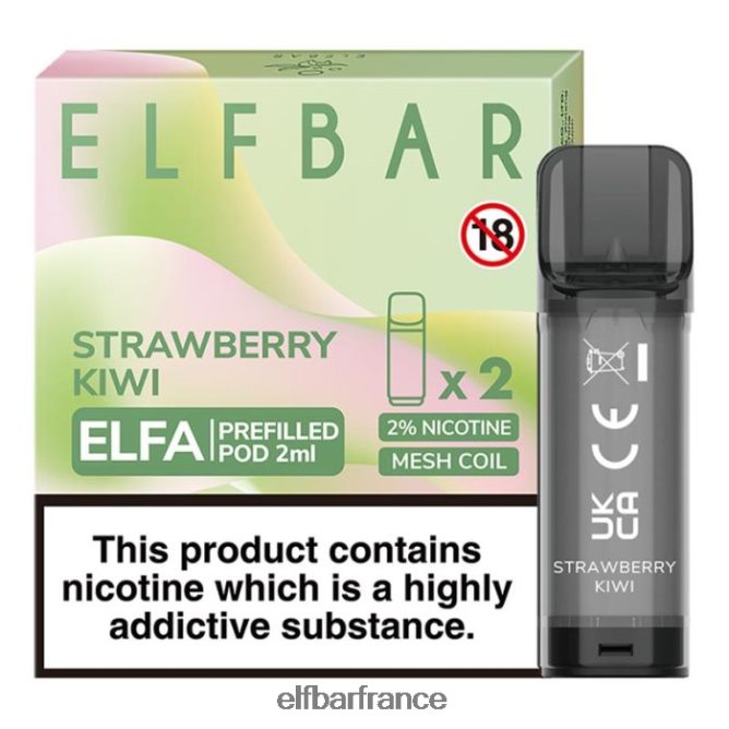 046VN4107 elfbar elfa dosette préremplie - 2 ml - 20 mg (paquet de 2) fraise-kiwi