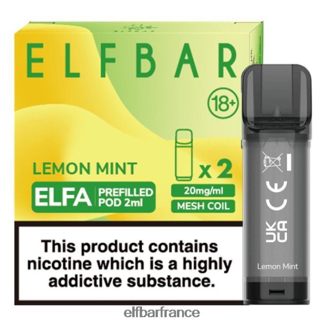 046VN4110 elfbar elfa dosette préremplie - 2 ml - 20 mg (paquet de 2) menthe citronnée