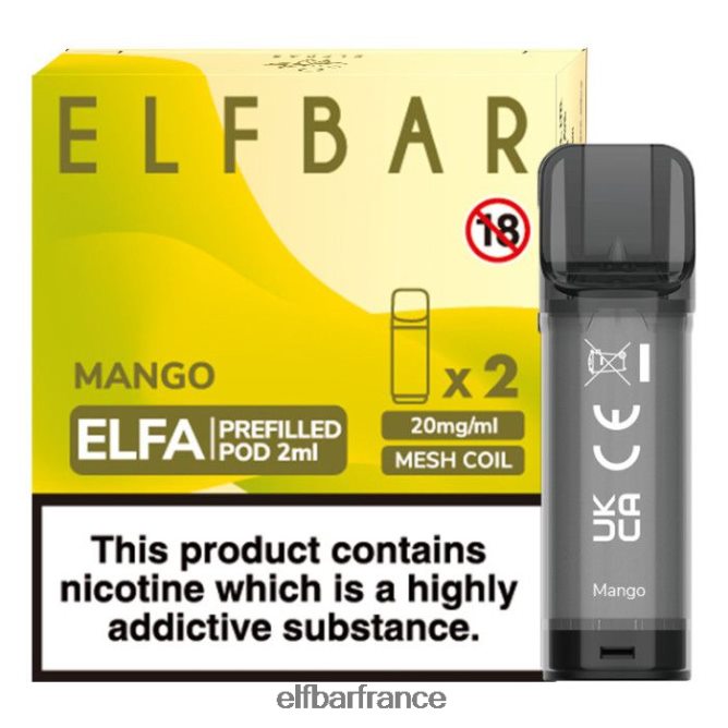 046VN4118 elfbar elfa dosette préremplie - 2 ml - 20 mg (paquet de 2) mangue