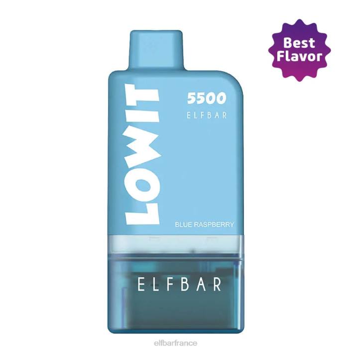 ELFBAR kit dosettes préremplies lowit 5500 2%nic framboise bleue 2PRT134 framboise bleue + batterie bleue