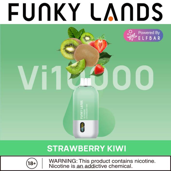ELFBAR Funky Lands Vape jetable Vi10000 bouffées 2PRT161 fraise-kiwi