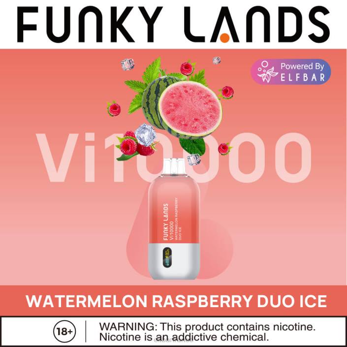 ELFBAR Funky Lands meilleure saveur vape jetable vi10000 série glacée 2PRT152 Duo de glace pastèque et framboise