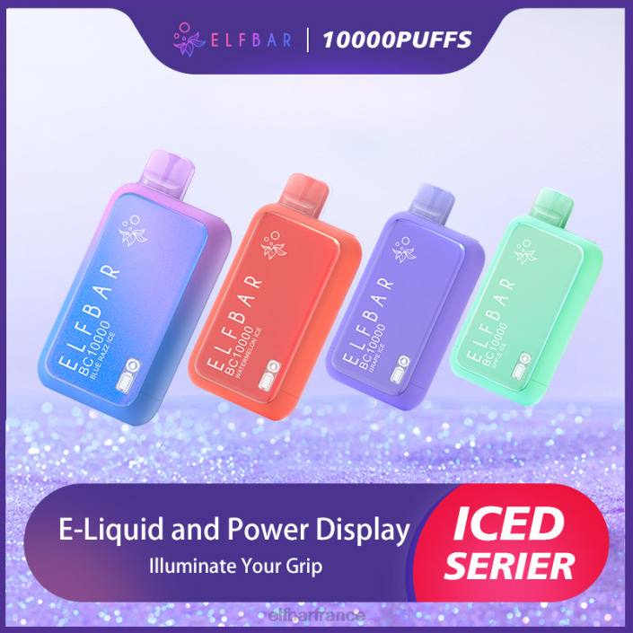 ELFBAR meilleure saveur vape jetable série bc10000 ice 2PRT1 glace bleue